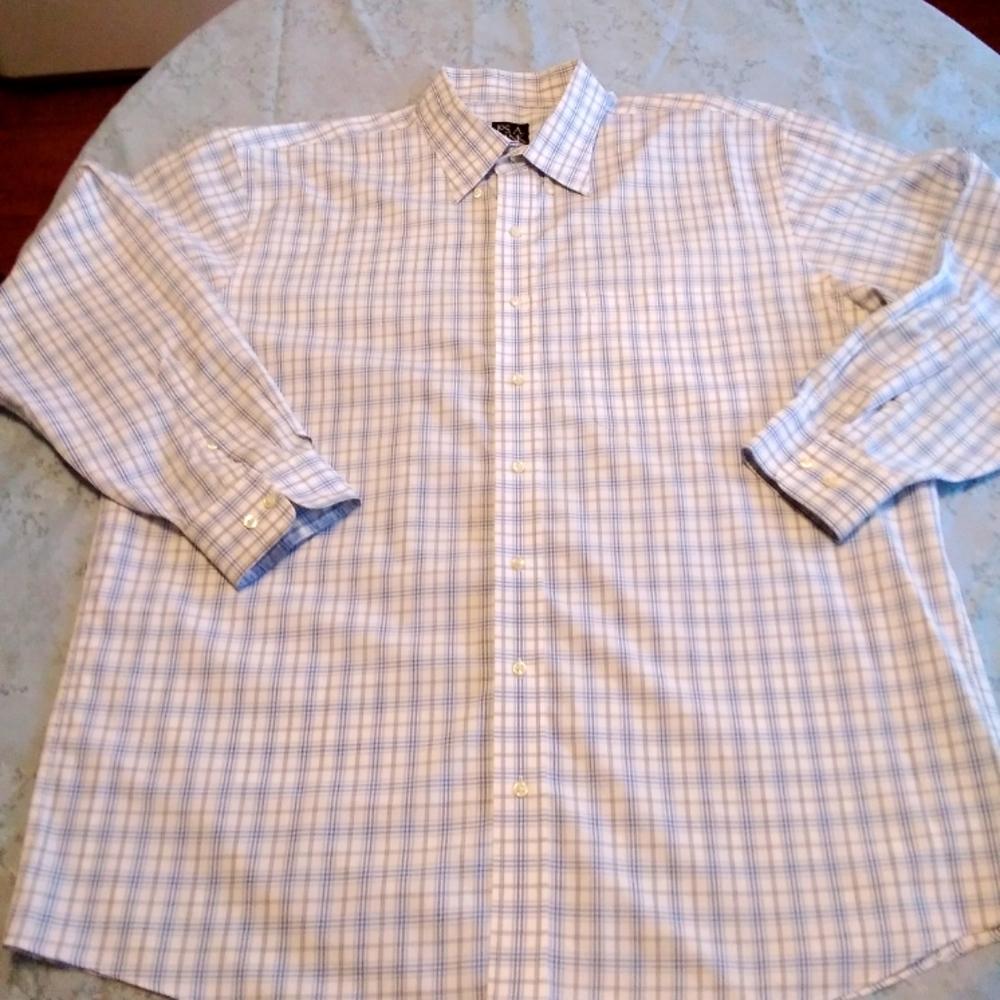 Men's jos.A. Banks long sleeve plaid shirt size XL from travelers collection